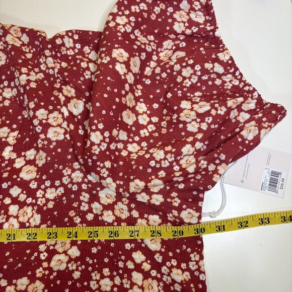 LC Lauren Conrad Womens Lightweight Boho Top Size 3X Red Floral Tie V Neck Fairy - Picture 6 of 9